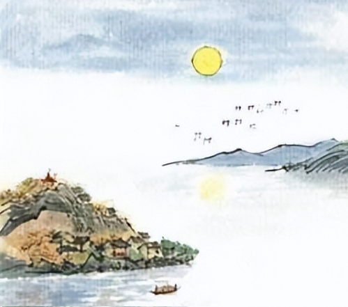 刘禹锡远望洞庭: 湖光秋月两相和，潭面无风镜未磨。遥望洞庭山水翠，白银盘...